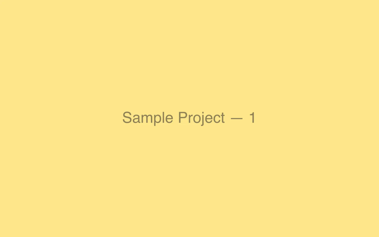 Sample Project 1
