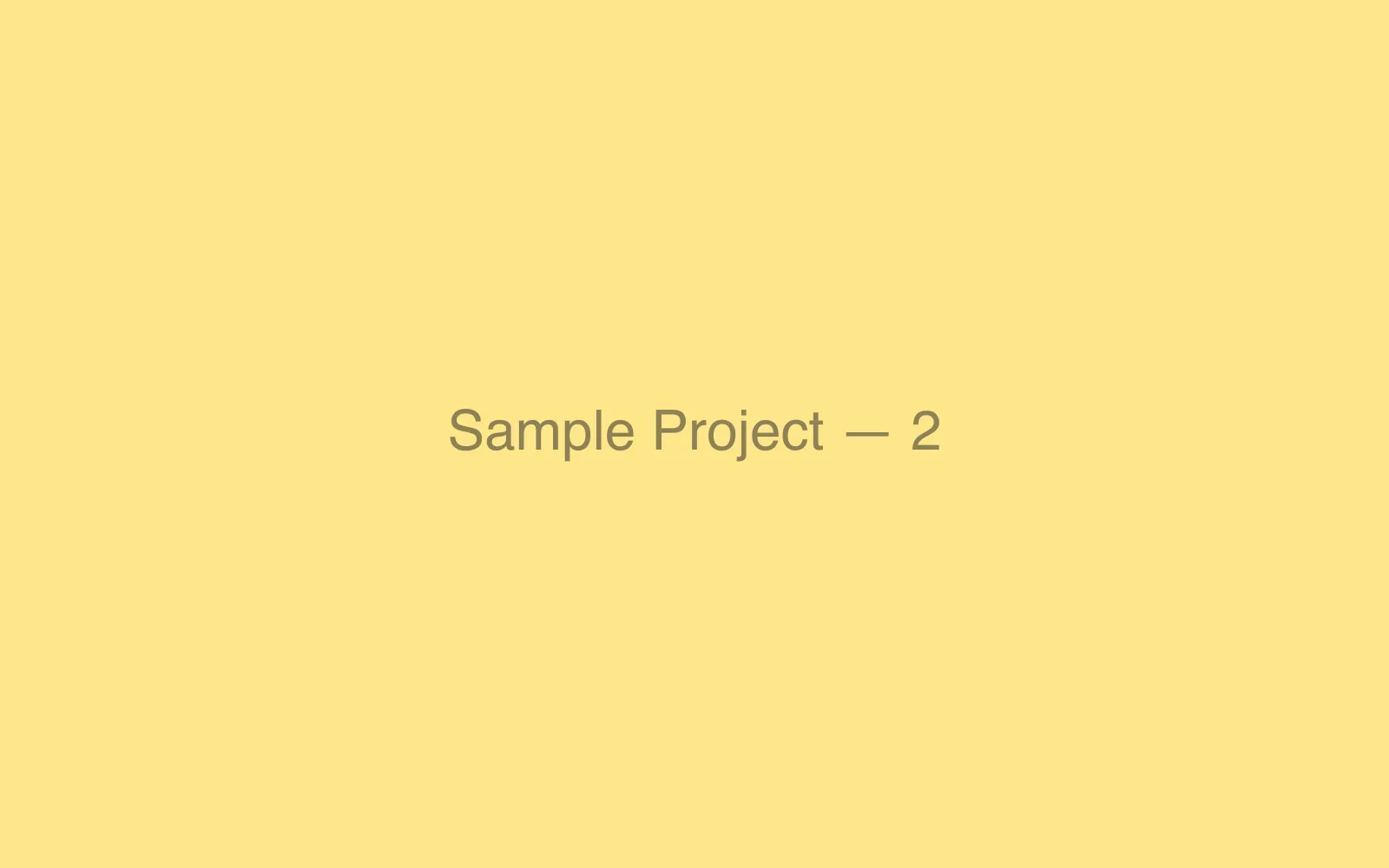 Sample Project 2