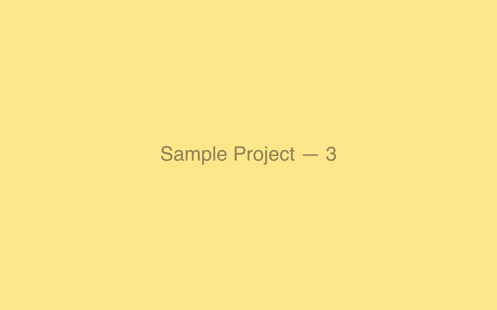 Sample Project 3